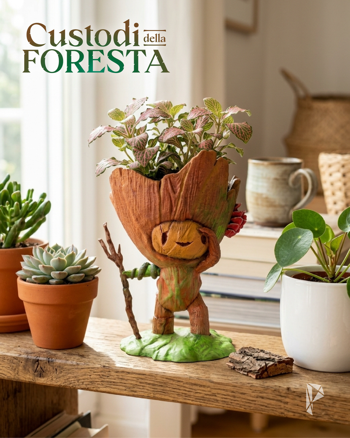 SENTIERINO - Mini Vaso Fantasy | Scultura Decorativa Stampata 3D e Dipinta a Mano